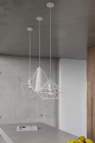 Sollux SL.0297 - Lustr na lanku DEMI 1xE27/60W/230V bílá