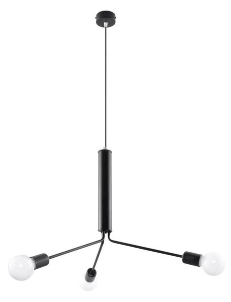 Sollux SL.0303 - Lustr na lanku DUOMO 3D 3xE27/60W/230V černá