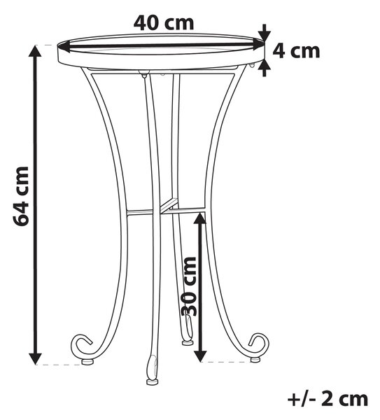 Zahradní odkládací stolek CAVINIA 40 cm 40 cm Kov Růžová