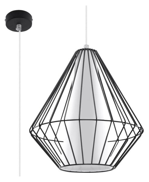 Sollux SL.0298 - Lustr na lanku DEMI 1xE27/60W/230V černá/bílá
