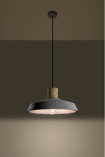 Sollux SL.0282 - Lustr na lanku AFRA 1xE27/60W/230V šedá/přírodní dřevo