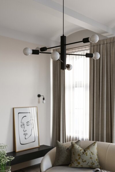 Sollux SL.0306 - Nástěnné svítidlo DUOMO 1xE27/60W/230V černá