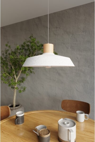 Sollux SL.0282 - Lustr na lanku AFRA 1xE27/60W/230V šedá/přírodní dřevo