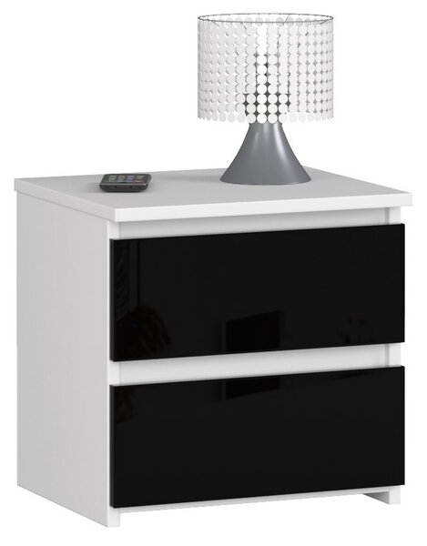 Avord Noční stolek CL2 40 cm bílý/černý