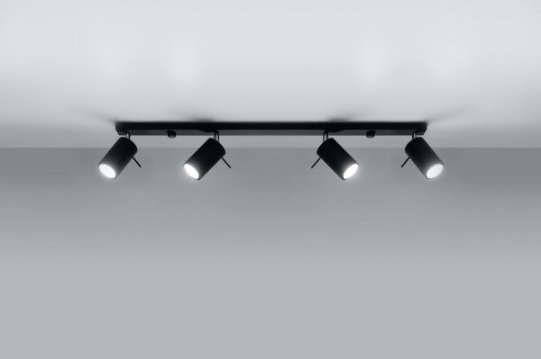 Sollux SL.0332 - Bodové svítidlo RING 4L 4xGU10/10W/230V černá