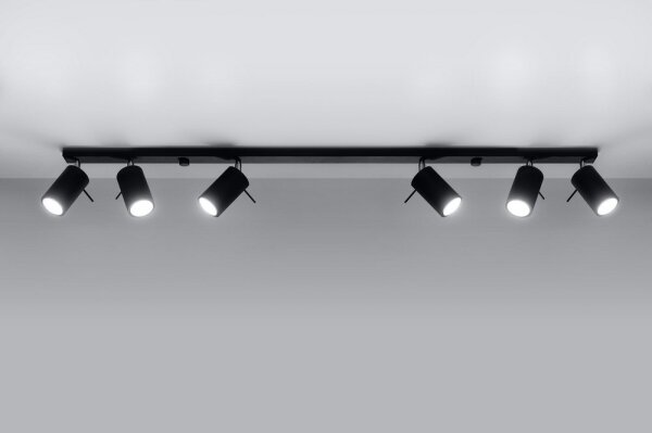 Sollux SL.0334 - Bodové svítidlo RING 6L 6xGU10/10W/230V černá