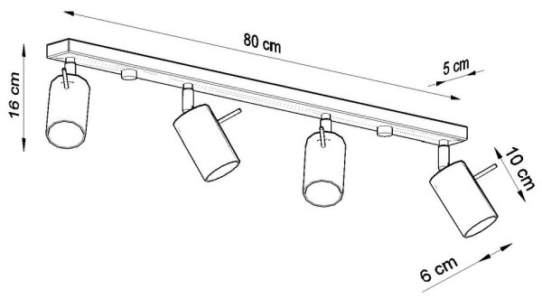Sollux SL.0332 - Bodové svítidlo RING 4L 4xGU10/10W/230V černá