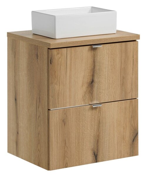 Comad Závěsná skříňka Nova Oak Gaja I s deskou a umyvadlem 50 cm dub coast evoke