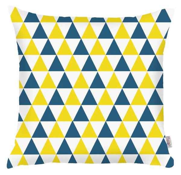Modrožlutý povlak na polštář Mike & Co. NEW YORK Triangles, 43 x 43 cm