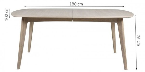 Actona Jídelní rozkládací stůl Marte 180/270 cm dub bílý