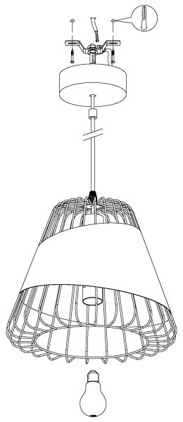 Eglo 49446 - Lustr na lanku AUSTELL 1xE27/60W/230V