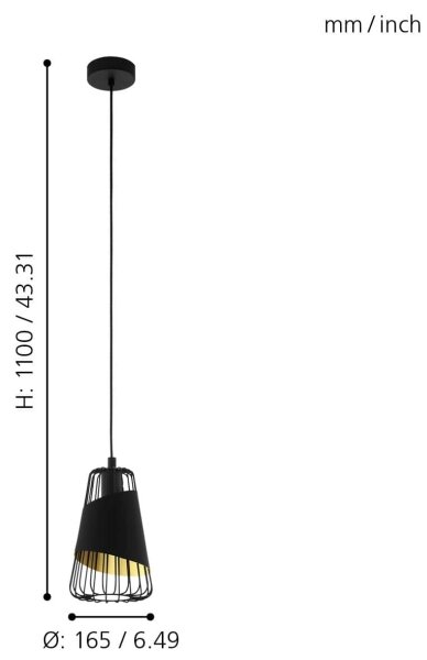 Eglo 49447 - Lustr na lanku AUSTELL 1xE27/60W/230V
