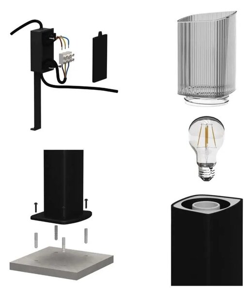 EMOS LED zahradní sloupkové svítidlo, 15,3 x 13,3 x 45 cm, 1 x E27, 25 W 1554002003