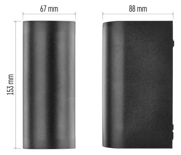 EMOS LED zahradní nástěnné svítidlo, 8,8 x 6,7 x 15,3 cm, 2 x GU10, 35 W 1554020001
