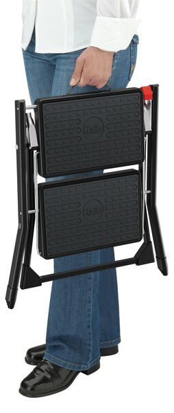 Ocelové skládací schůdky Hailo MK62 StandardLine černé, 999000495757