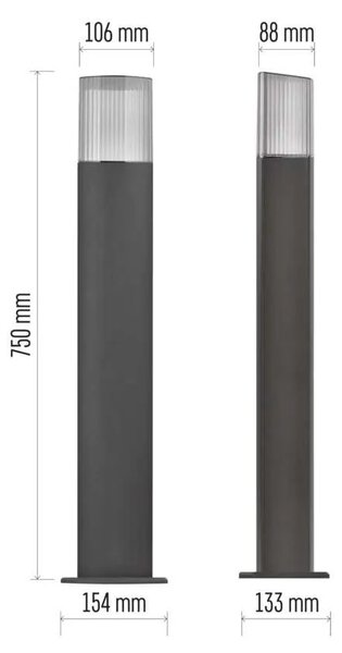 EMOS LED zahradní sloupkové svítidlo, 15,4 x 13,3 x 75 cm, 1 x E27, 25 W 1554002004