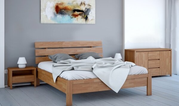 Lucatec Dřevěná postel Santé 45 200x120 Jádrový buk