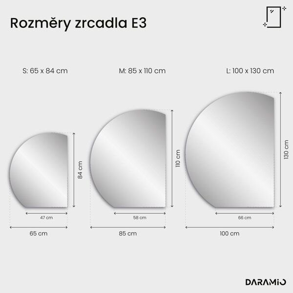 Kulaté zrcadlo do koupelny s LED osvětlením E3