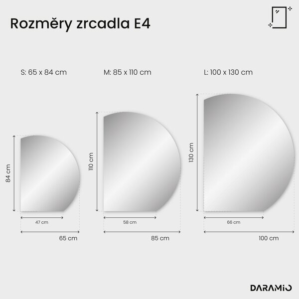 Kulaté zrcadlo do koupelny s LED osvětlením E4