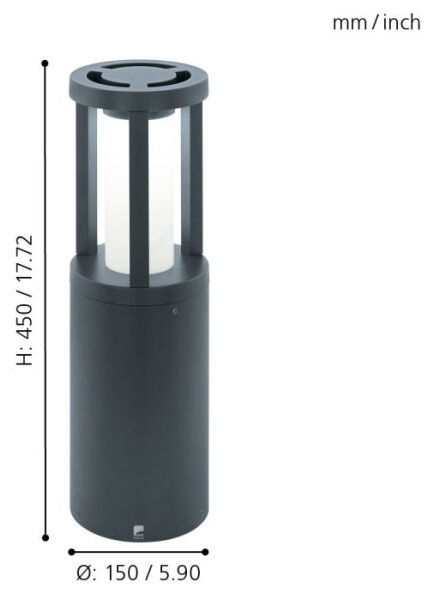 Eglo 97252 - LED Venkovní lampa GISOLA LED/12W/230V IP44 450 mm
