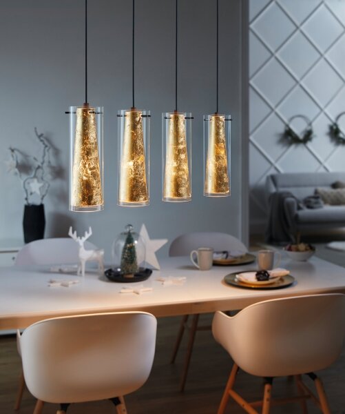 Eglo 97653 - Lustr na lanku PINTO GOLD 4xE27/60W/230V