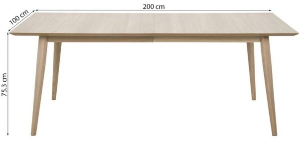 Actona Jídelní rozkládací stůl Century 200 cm bělený dub