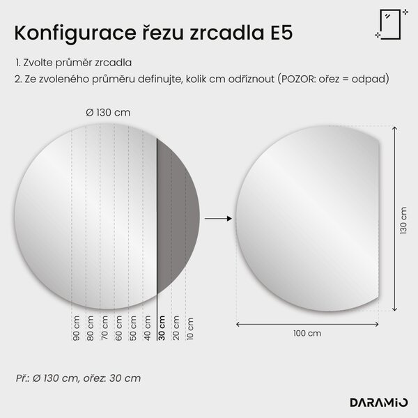 Kulaté zrcadlo do koupelny s LED osvětlením E5