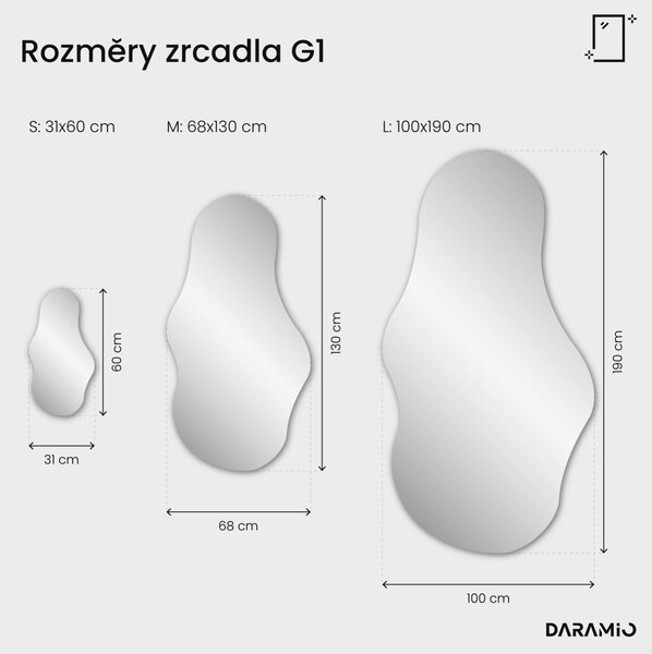 Atypické zrcadlo do koupelny s LED osvětlením G1