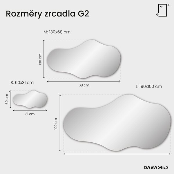 Atypické zrcadlo do koupelny s LED osvětlením G2