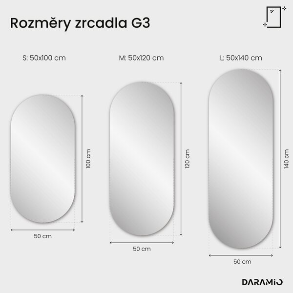 Atypické zrcadlo do koupelny s LED osvětlením G3