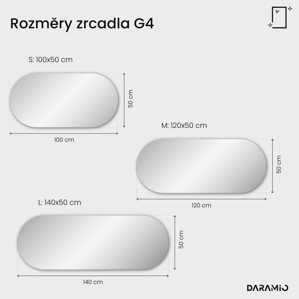 Atypické zrcadlo do koupelny s LED osvětlením G4