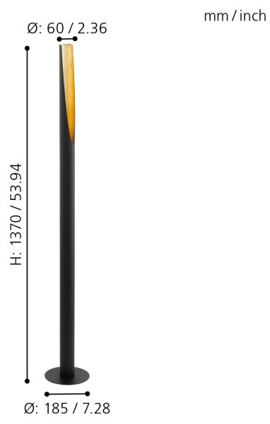 Eglo 97584 - LED Stojací lampa BARBOTTO 1xGU10/4,5W/230V černá