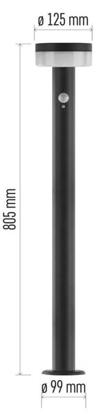 EMOS LED zahradní solární sloupkové svítidlo s čidlem soumraku, TERION, 12,5 × 12,5 × 80 cm 1554202201