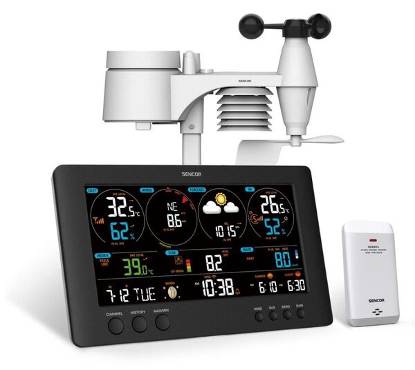 Sencor - Profesionální meteostanice s barevným LCD displejem 5V/1xCR2032 Wi-Fi