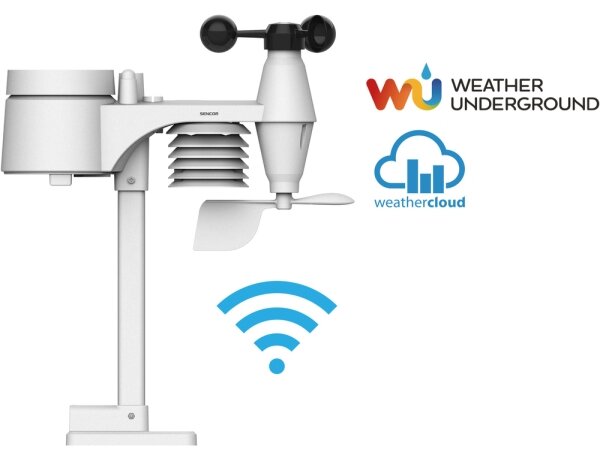 Sencor - Profesionální meteostanice s barevným LCD displejem 5V/1xCR2032 Wi-Fi