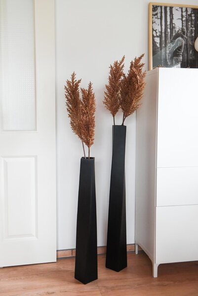 Vysoká váza HYDRON, sklolaminát, výška 80 cm, černá