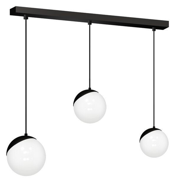 Závěsné svítidlo Sfera, 3x bílé skleněné stínítko, b