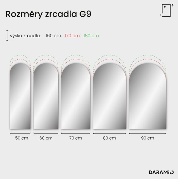 Atypické zrcadlo s LED osvětlením G9