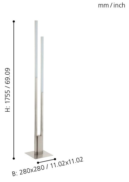 Eglo 33323 - LED RGBW Stmívatelná stojací lampa FRAIOLI-C LED/34W/230V