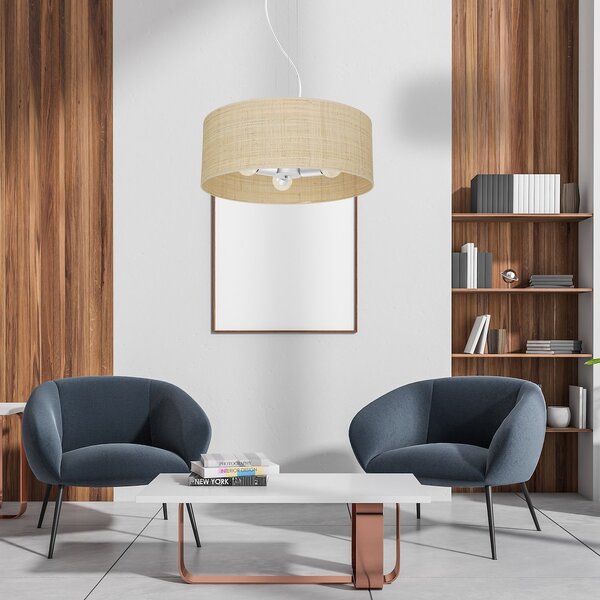 Závěsné svítidlo Marshall, 1x ratanové stínítko, (fi 50cm), w