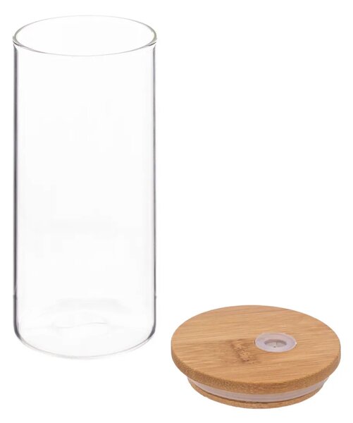 Sklenice s bambusovým víkem a brčkem PALM 400 ml