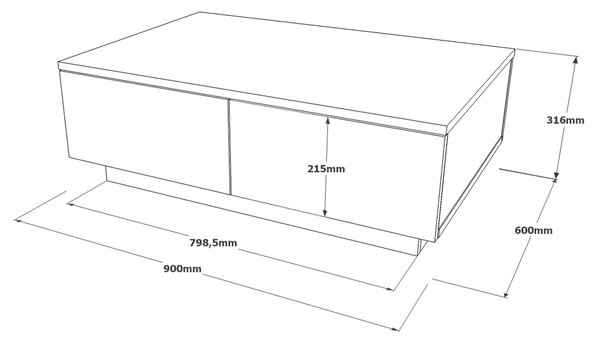 Konferenční stolek Houseland Miro beton/kámen