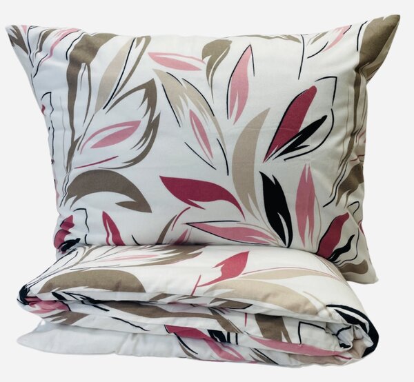 Povlečení flanelové Dalia růžová TiaHome - 1x Polštář 90x70cm, 1x Přikrývka 140x200cm