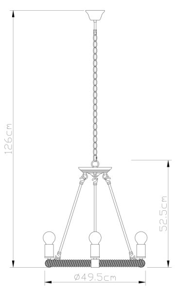 GLOBO 69029-6 - Lustr na řetězu ULLEU 6xE27/40W/230V