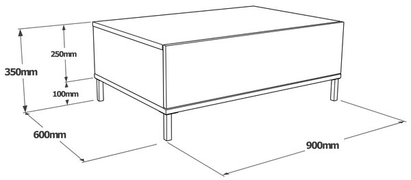 Konferenční stolek Houseland Wren beton/černý