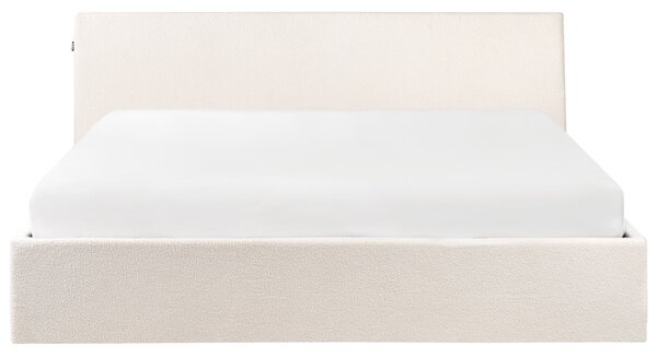 Postel s úložným prostorem ORBEY Buklé Krémově bílá 180 x 200 cm