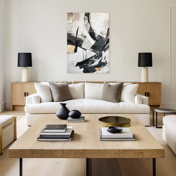 Obraz s ručně malovanými prvky na plátně 70x100 cm Ash – Styler
