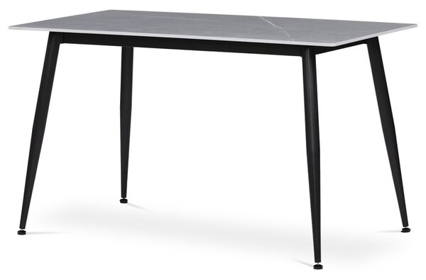 Jídelní stůl LUCIAN šedý mramor/černá, šířka 130 cm