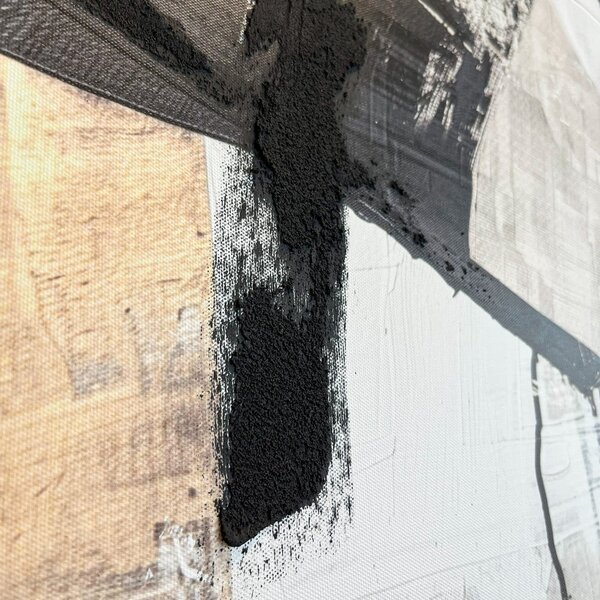 Obraz s ručně malovanými prvky na plátně 70x100 cm Ash – Styler