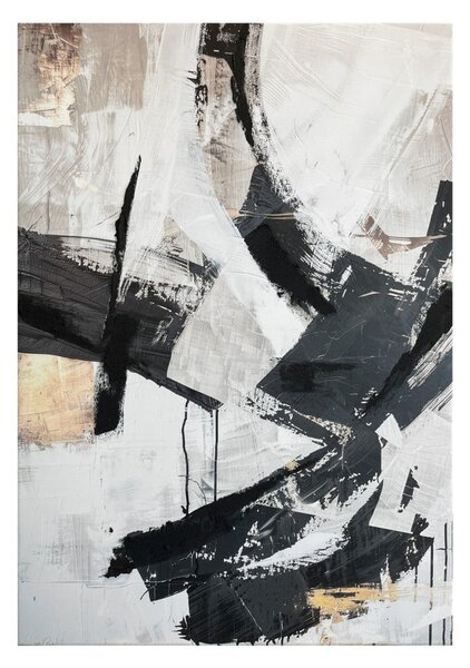 Obraz s ručně malovanými prvky na plátně 70x100 cm Ash – Styler